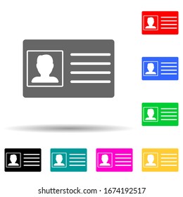 identification multi color style icon. Simple thin line, outline vector of web icons for ui and ux, website or mobile application
