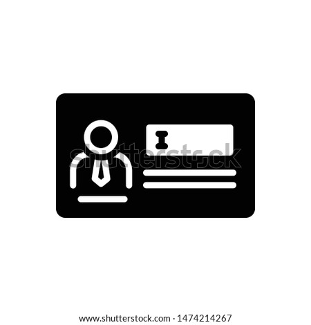 Identification name vector black icon for