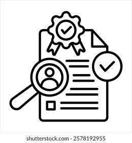 Identification Outline Icon Vector Illustration
