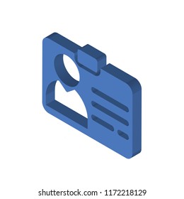 Identification Pass isometric left top view 3D icon