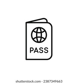 Identification, passport, tourist icon vector illustration