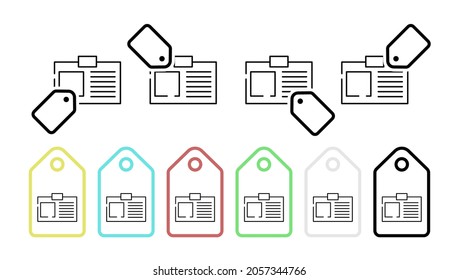 Identifizierung einer Person, eines Vektorsymbol in Tag-Set-Illustration für i und ux, Website oder mobile Anwendungen