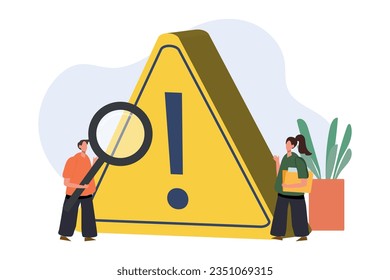 Identification of problems, risk analysis, ways to overcome or resolve problems concept. Vector illustration.