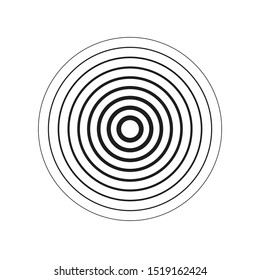 Identification Process. Abstract Background. Black Rings Sound Wave And Line In A Circle Isolated On White Background. Sound Wave Wallpaper. Radio Station Signal. Circle Spin Symbol.