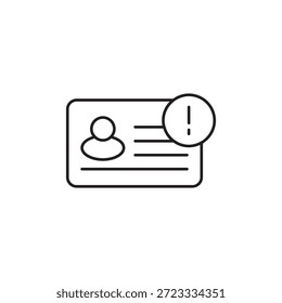 Perfil de identificação com aviso ou símbolo de notificação de alerta