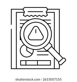 identification risk line icon vector. identification risk sign. isolated contour symbol black illustration