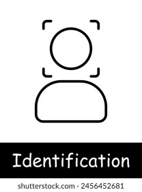 Icono de conjunto de Identificaciones. Silueta humana, verificación, prueba, análisis, reconocimiento, escaneo, verificación, ADN, señal, análisis, cara, ID de la cara, líneas negras sobre un fondo blanco.