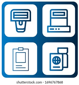identification simple icons set. Contains such icons as Barcode scanner, Scanner, ID, Passport, can be used for web, mobile and logo
