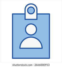 Identification Single Icon Blue White Illustration