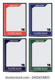 identification sport card or pass picture frame border template design set 