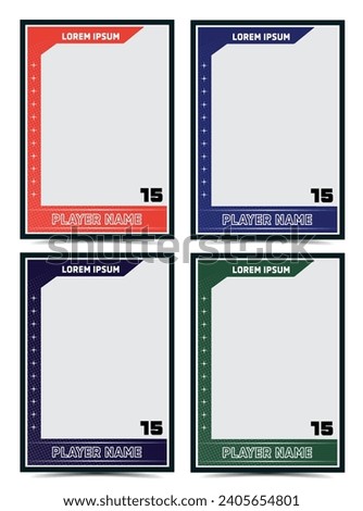 identification sport card or pass picture frame border template design set  ストックフォト © 