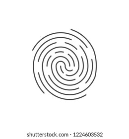 Identification symbol. Fingerprint icon. Vector illustrations. Flat design.