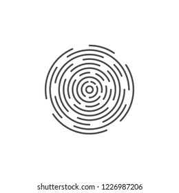 Identification symbol. Fingerprint icon. Vector illustrations. Flat design.