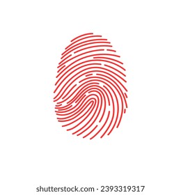 Identification symbol. Fingerprint icon. Vector illustrations. Flat design. Blue and red fingerprint. fingerprint icon image