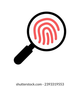 Identification symbol. Fingerprint icon. Vector illustrations. Flat design. Blue and red fingerprint. fingerprint icon image