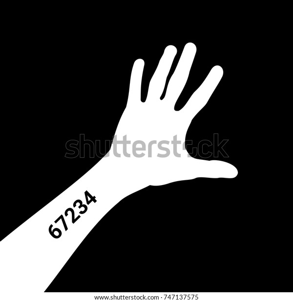 Identification Tattoo Consisting Numbers On Arm Stock Vector