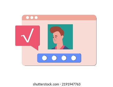 identificación, concepto de verificación. avatar de caracteres y contraseña. Ilustración vectorial en un estilo plano