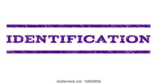 Identification watermark stamp. Text caption between horizontal parallel lines with grunge design style. Rubber seal stamp with scratched texture.