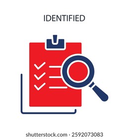 identified icons isolated on White Background. Flat style design
