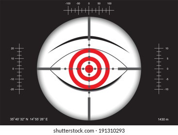 Identify clear target with your eyes concept