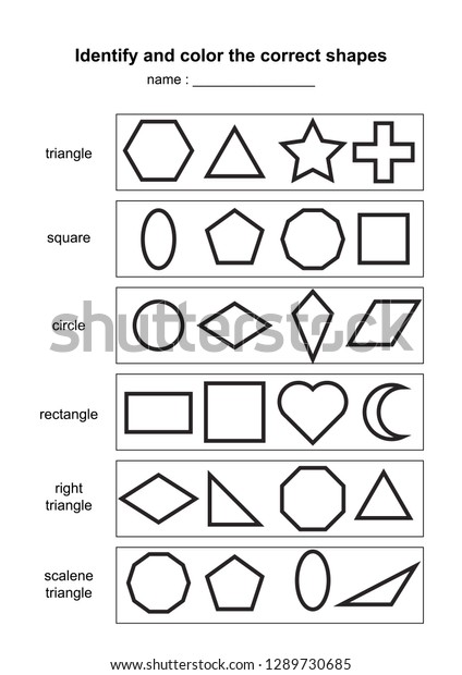 Identify Color Correct Shapes Educational Geometric Stock Vector ...