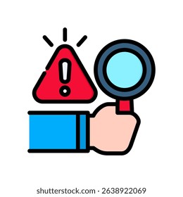 Identify Icon Lineal Color Vector Illustration
