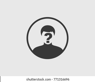 Identify Icon. Man With Question Mark On His Mouth.