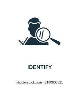 Identify icon. Monochrome simple line Harassment icon for templates, web design and infographics