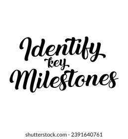 identify key milestones text on white background.