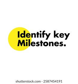 identify key milestones text on white background.