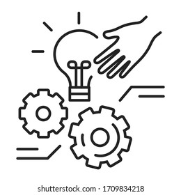 Identify possible solutions black line icon. Solving a problem or dealing with a difficult situation. Pictogram for web page, mobile app, promo. UI UX GUI design element. Editable stroke