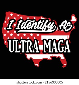 Me identifico como diseño de camiseta de tipografía ultra maga