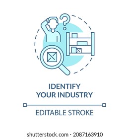 Identify your industry concept icon. Choosing product for sale. Distribution business types abstract idea thin line illustration. Vector isolated outline color drawing. Editable stroke