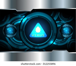 identifying a computer virus. Antivirus protection and computer security concept. PC. vector one zero. scan. technology digital website internet web