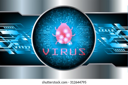 identifying a computer virus. Antivirus protection and computer security concept. PC. vector one zero. scan. technology digital website internet web