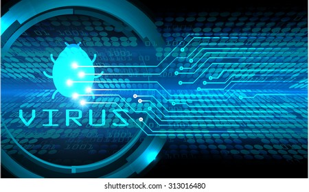 identifying a computer virus. Antivirus protection and computer security concept. PC. vector one zero. scan. technology digital website internet web