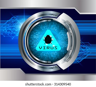 identifying a computer virus. Antivirus protection and computer security concept. PC. vector one zero. scan. technology digital website internet web.