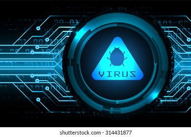 identifying a computer virus. Antivirus protection and computer security concept. PC. vector one zero. scan. technology digital website internet web