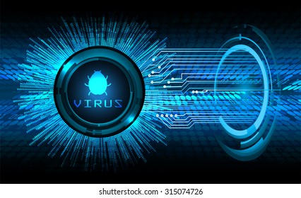 identifying a computer virus. Antivirus protection and computer security concept. PC. vector one zero. scan. technology digital website internet web.