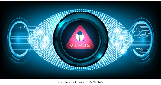 identifying a computer virus. Antivirus protection and computer security concept. PC. vector one zero. scan. technology digital website internet web