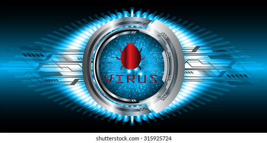 identifying a computer virus. Antivirus protection and computer security concept. PC. vector one zero. scan. technology digital website internet web.
