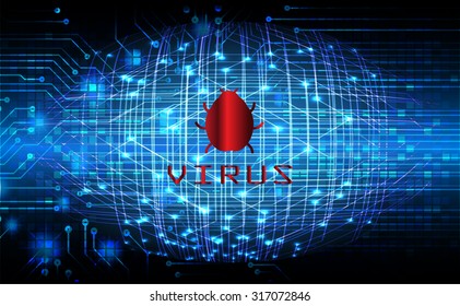 identifying a computer virus. Antivirus protection and computer security concept. PC. vector one zero. scan. technology digital website 