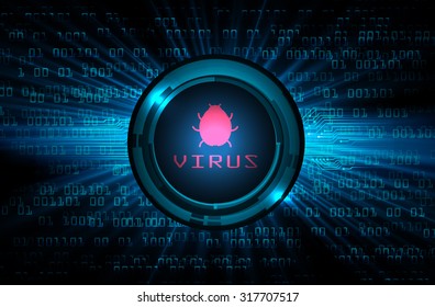 identifying a computer virus. Antivirus protection and computer security concept. PC. vector one zero. scan. technology digital website