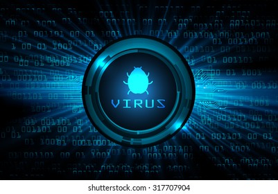 identifying a computer virus. Antivirus protection and computer security concept. PC. vector one zero. scan. technology digital website