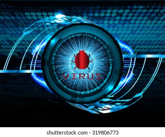 identifying a computer virus. Antivirus protection and computer security concept. PC. vector one zero. scan. technology digital website internet web.