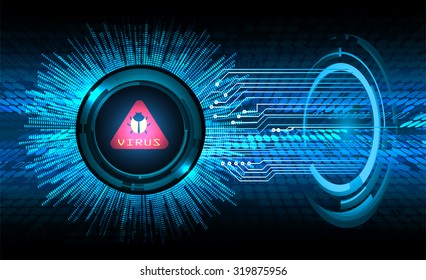 identifying a computer virus. Antivirus protection and computer security concept. PC. vector one zero. scan. technology digital website