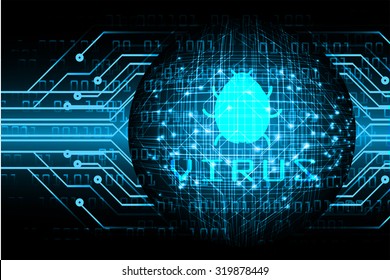 identifying a computer virus. Antivirus protection and computer security concept. PC. vector one zero. scan. technology digital website