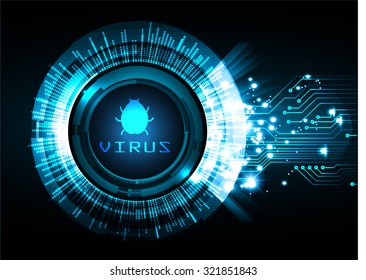 identifying a computer virus. Antivirus protection and computer security concept. PC. vector one zero. scan. technology digital website. vector