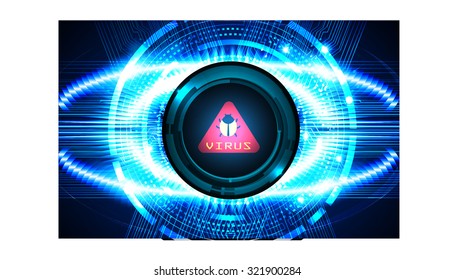 identifying a computer virus. Antivirus protection and computer security concept. PC. vector one zero. scan. technology digital website. vector
