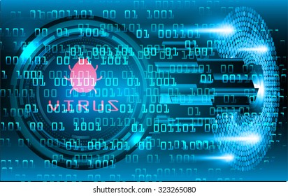 identifying a computer virus. Antivirus protection and computer security concept. PC. vector one zero. scan. technology digital website internet web. vector